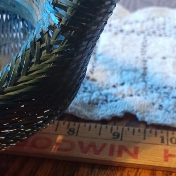 ZHEJIANG Handicrafts Large Green Duck Rattan Wicker Basket MCM - Picture 6 of 8